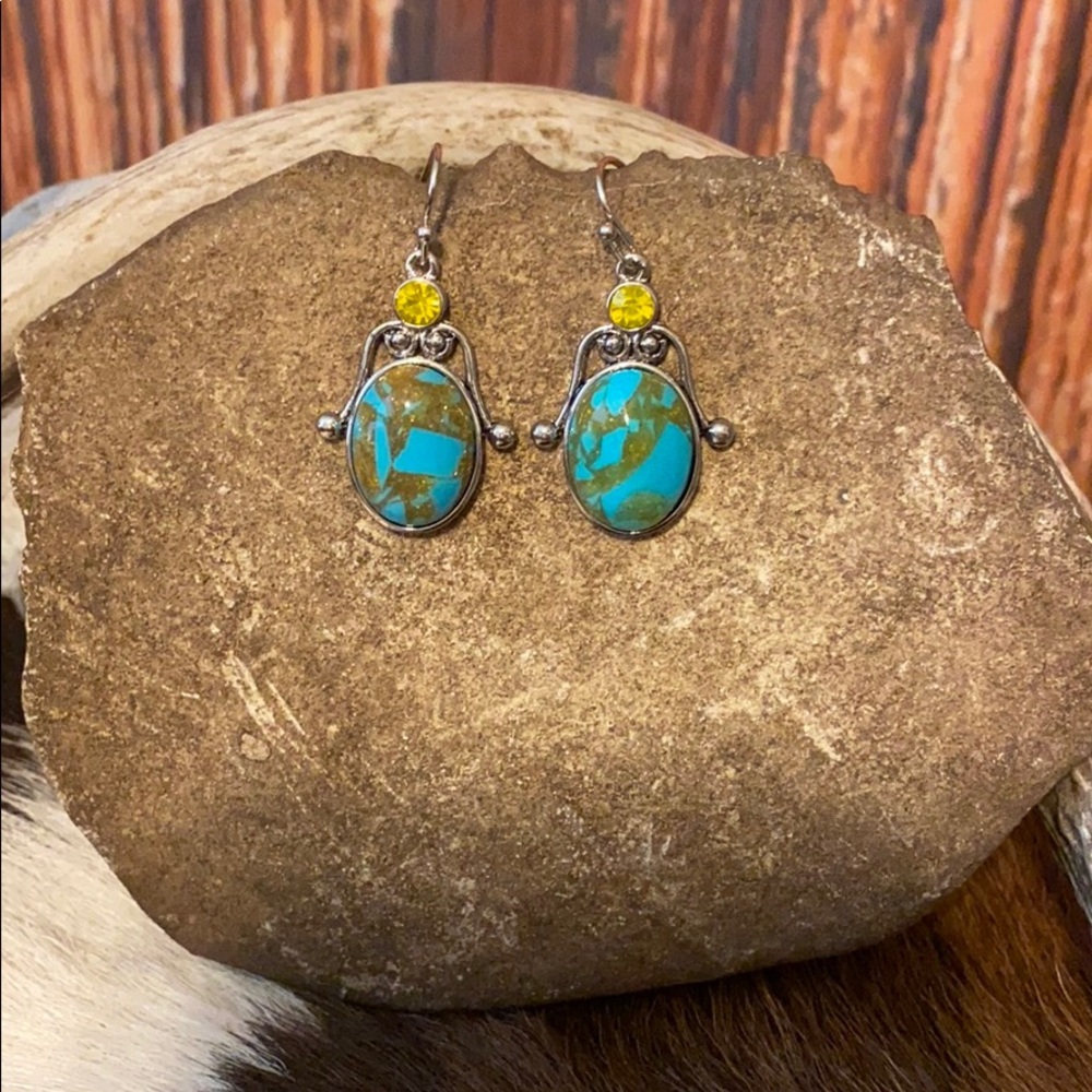 BEAUTIFUL FAUX TURQUOISE EARRINGS